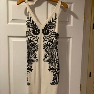 Black and white evening dress
